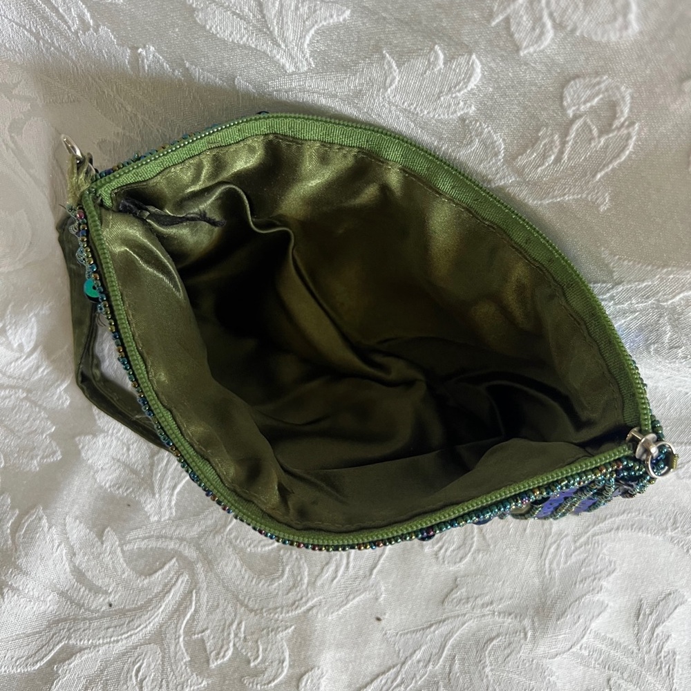 Teal Sequence Evening Clutch Abstract Gold Circle… - image 4